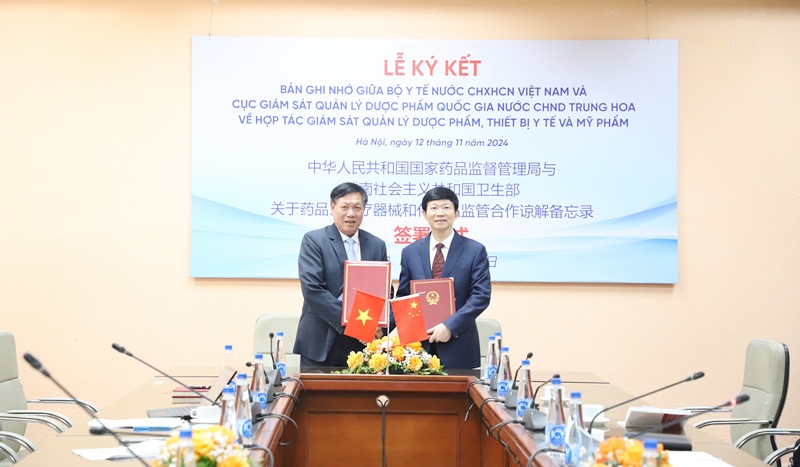 Ký kết ghi nhớ giữa Bộ Y tế nước CHXHCN Việt Nam và Cục Giám sát Dược phẩm Quốc gia nước CHND Trung Hoa