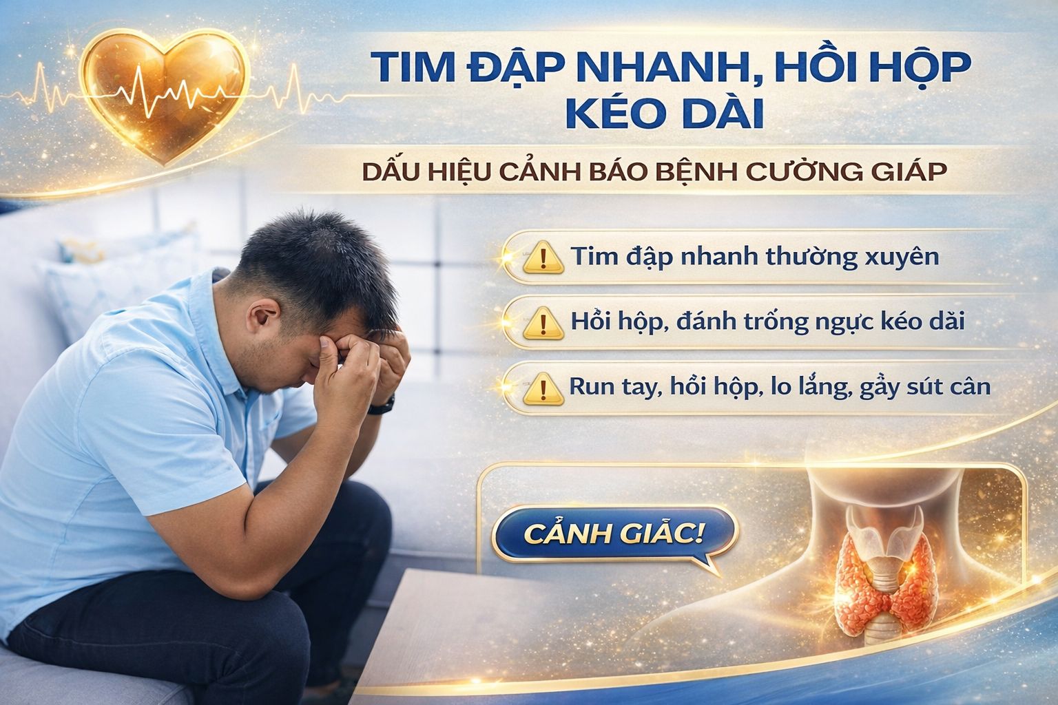 Tim đập nhanh, hồi hộp kéo dài: Dấu hiệu cảnh báo bệnh cường giáp